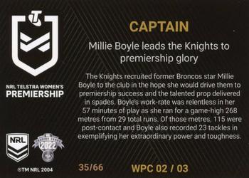 2022 NRL Player In Focus #WPC02 Millie Boyle Back